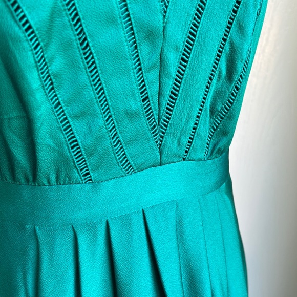 Banana Republic Satin Midi V Dress in cosmic teal - Picture 6 of 9